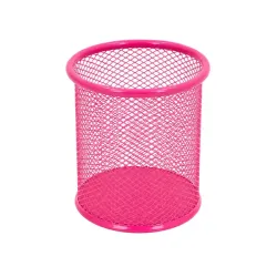 Склянка для ручок 562001-Pink металева, кругла, 9,5х7,5см
