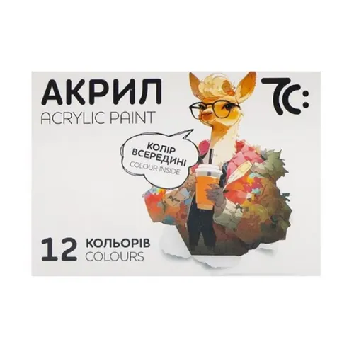 Дитячий набір акрилових фарб 7C51202, 12 кольорів, по 10 метрів Дитячий набір акрилових фарб 7C51202, 12 кольорів, по 10 метрів
