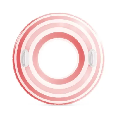 Дитяче надувне коло «Смугасті мрії»(Pink-White) з ручками, 91 см