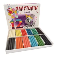 Дитячий м'який пластилін КТ, 12 кольорів