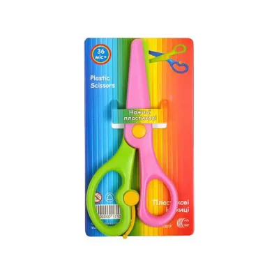 Дитячі ножиці «C» COLOR-IT 2013 пластикові Рожево-зелений