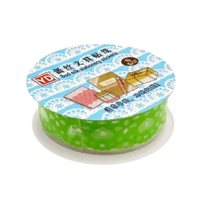 Декоративний скотч з орнаментом «Серце» №63(Green) 1,8 см х 1 м