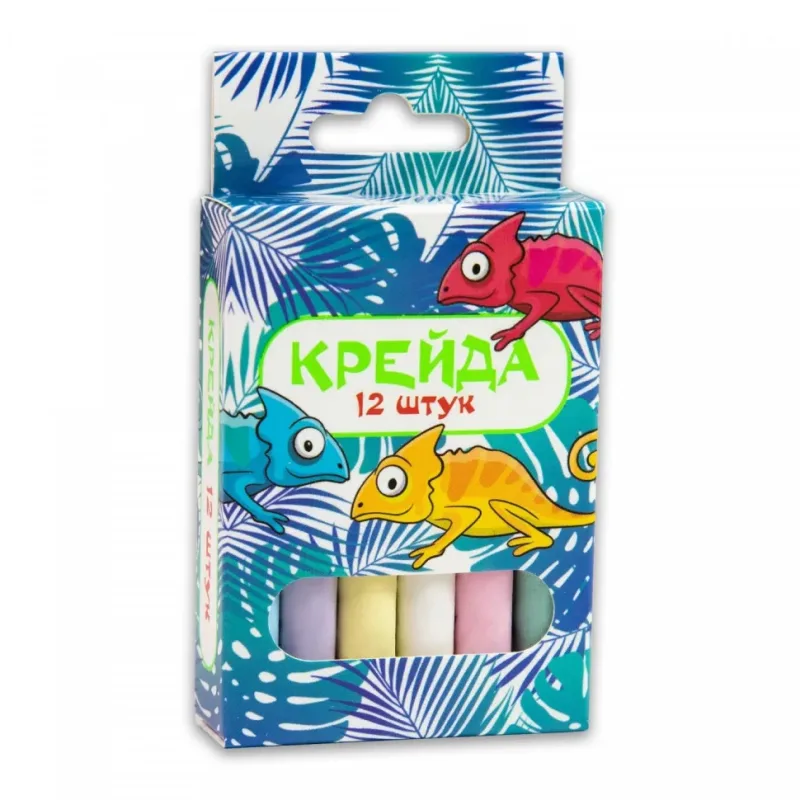 Крейда «Маленька кругла», 12 штук, різнокольорова